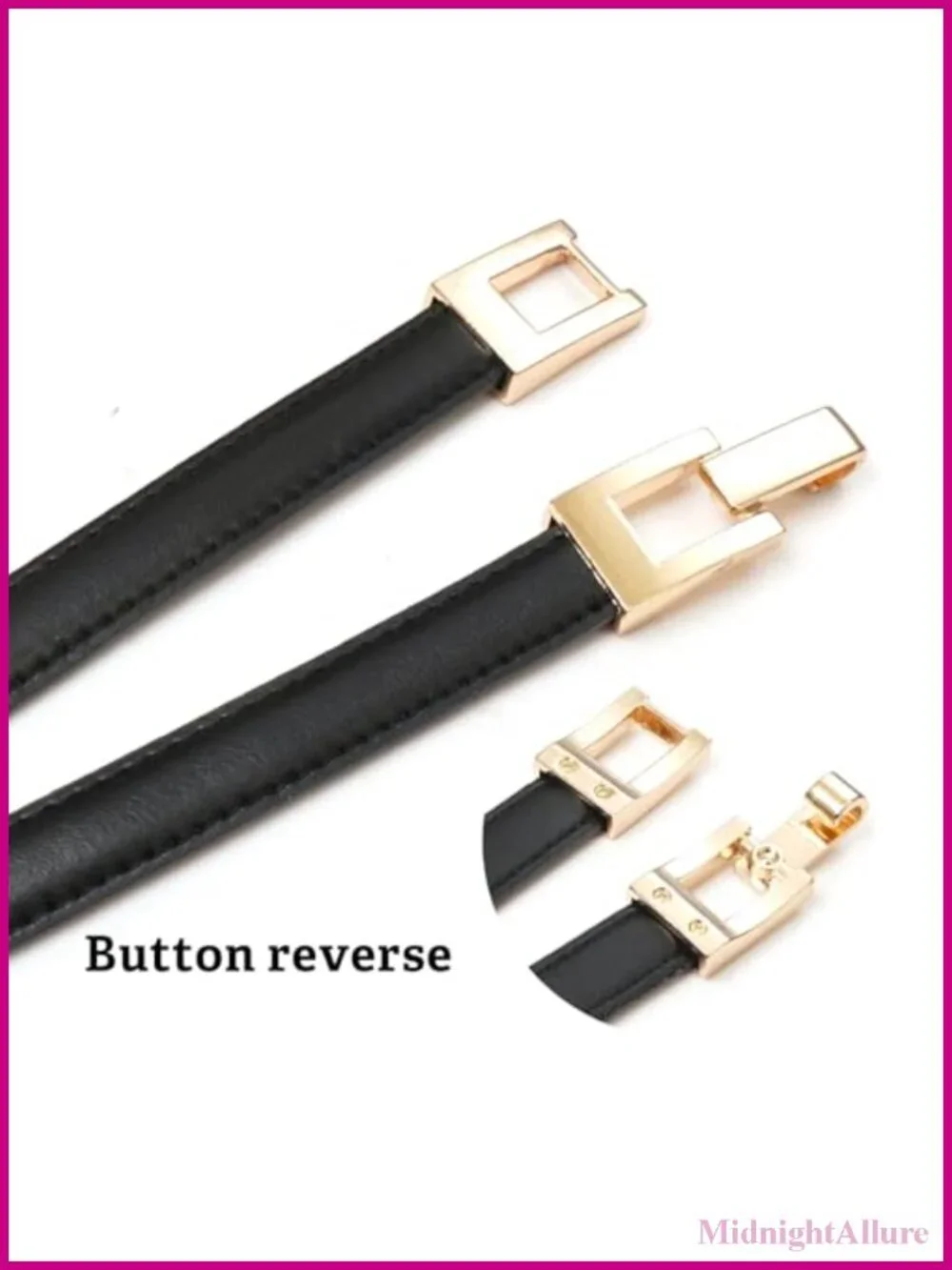 Skinny Faux Leather Belt Thin PU Leather Waist Belt for Dresses Jeans